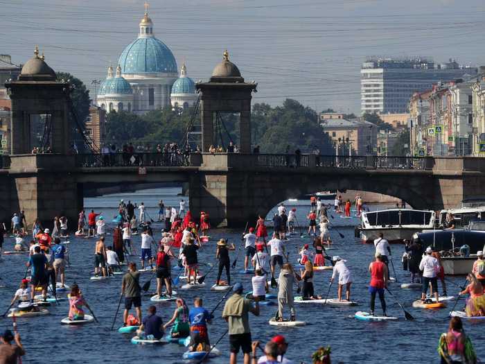 Participants were, however, able to spread out on the wider parts of the course.