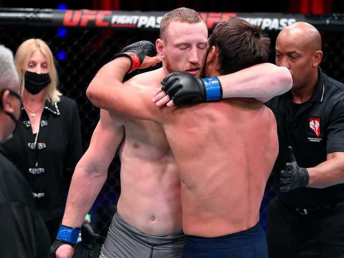 At the post-fight press conference, White said: "The thing that bummed me out was it was just heating up. I was really getting into it when he made everybody puke."