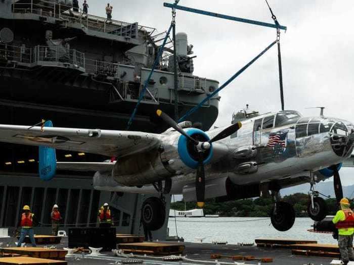 In addition to the aircraft pictured here, the collection of warbirds delivered to Hawaii includes an FM-2 Wildcat fighter, a Boeing-Stearman PT-17 biplane, and an F8F Bearcat fighter.