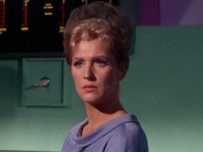 Majel Barrett had a recurring role as Nurse Christine Chapel.