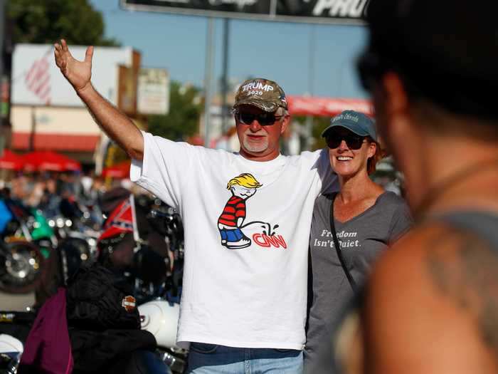 The Sturgis Motorcycle Rally attracts many supporters of President Donald Trump.