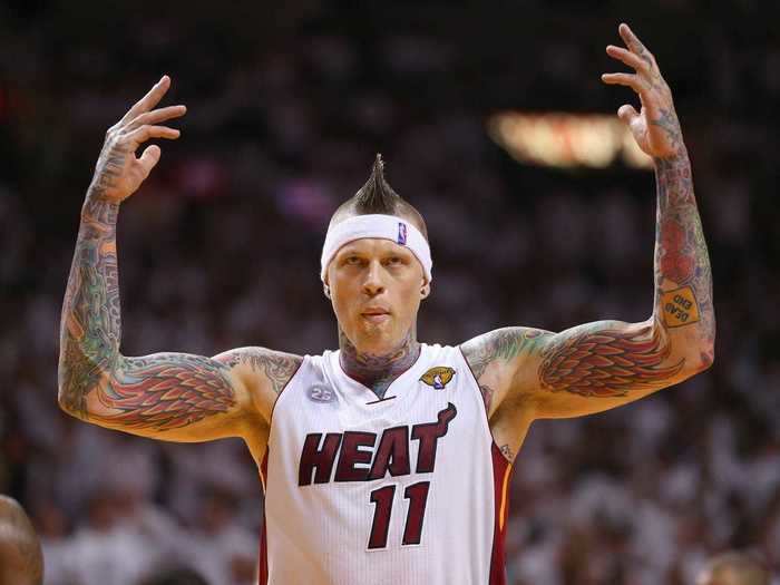Chris "Birdman" Andersen joined the Heat in 2012 and helped them win their second title with his rim protection.