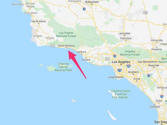 Santa Barbara County is located about an hour-and-a-half northeast of Los Angeles by car, on the central California coast.