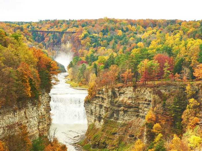 Letchworth State Park is a 14,427-acre state park in New York state that is also known as the "Grand Canyon of the East."