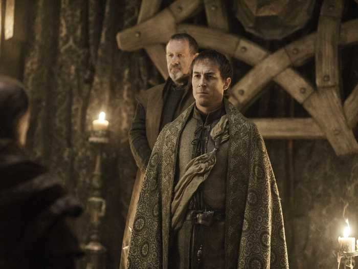 In "Game of Thrones," Tobias Menzies is the cowardly Edmure Tully, Lord of the Riverlands, and brother to the great Catelyn Stark. Tully miraculously made it to the controversial final episode after disappearing for two seasons, but spoiler alert — he doesn