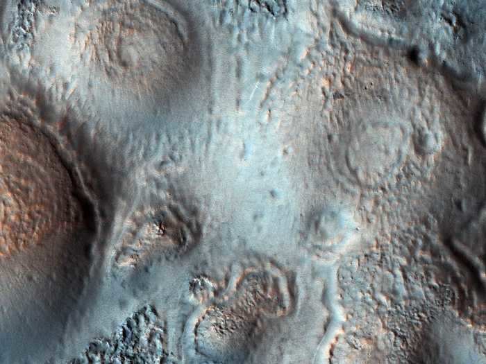 Large, pitted mounds on the red planet may contain methane.