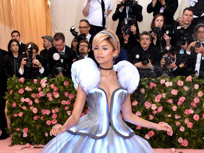 Zendaya looked like royalty when she arrived at the 2019 Met Gala dressed as Cinderella.