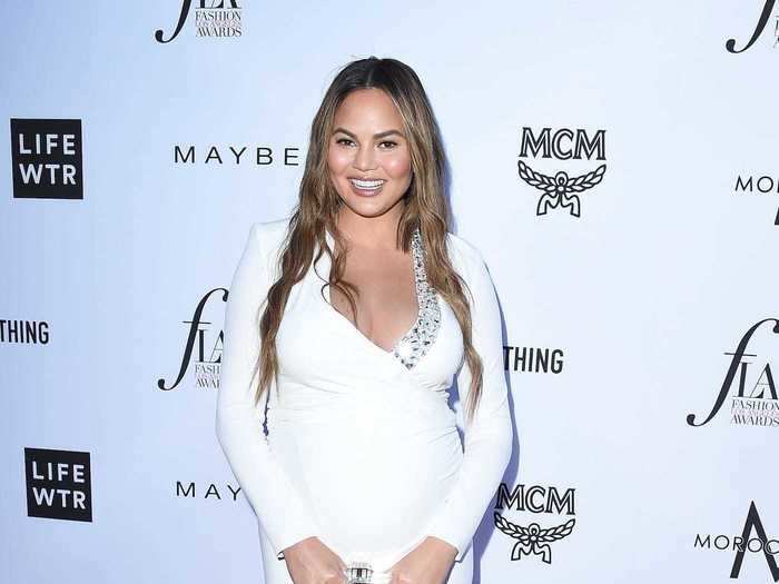 Teigen was a vision in white at The Daily Front Row