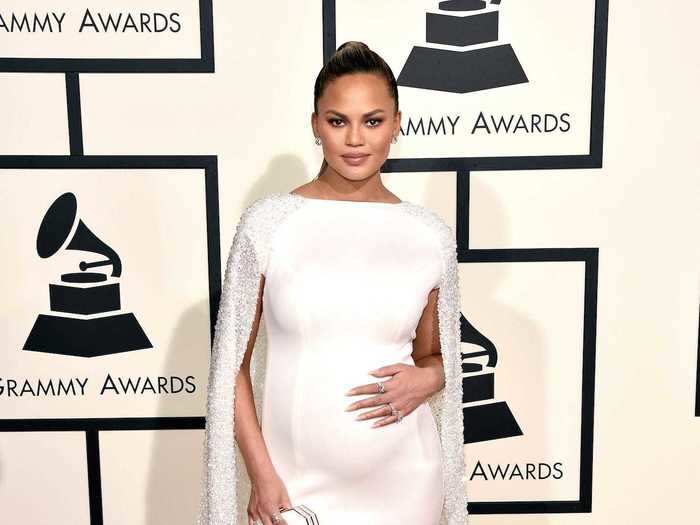 The next day, she looked glamorous in white at the 2016 Grammy Awards.