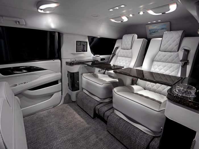 That makes room for a spacious interior reminiscent of a private jet
