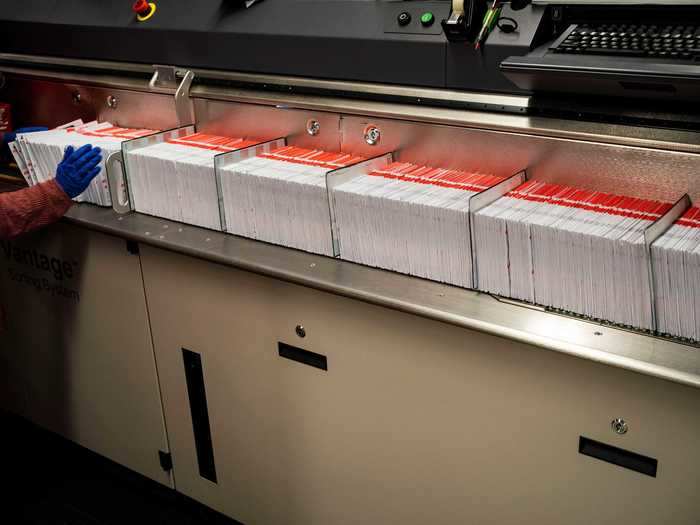 The USPS says that each machine can sort 36,000 pieces of mail in an hour.