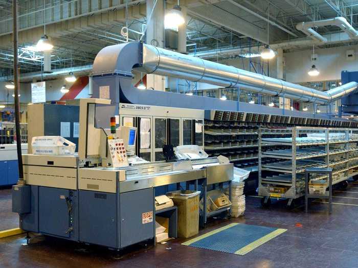 The machines removed from USPS distribution facilities were delivery barcode sorters (DBCS).