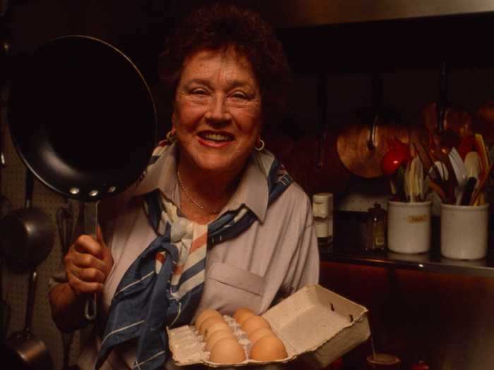 The first dish Julia Child cooked on screen was an omelet.