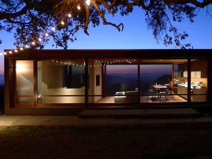 Both buildings are open-sided, to best take in the views from the Sonoma site.