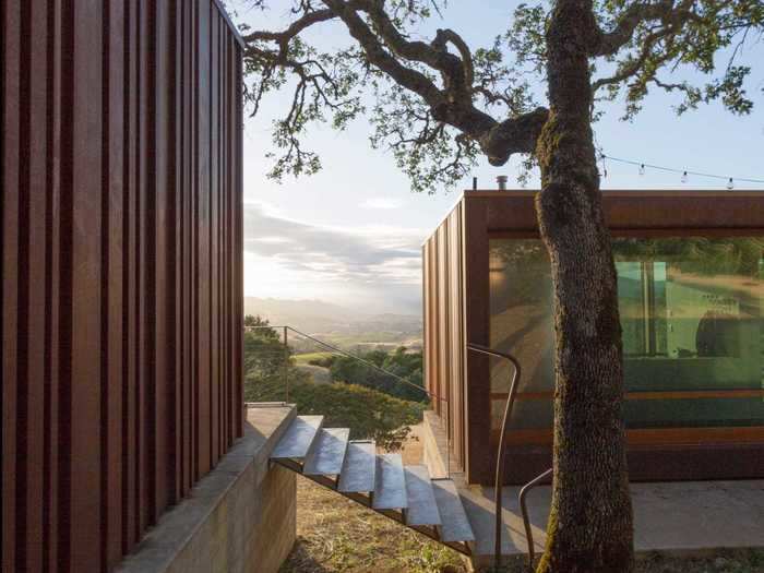 The house is really two structures: a 640 square foot main house, and a 330 square foot guest house.