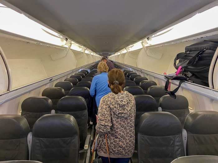 Some airlines are adopting back to front boarding as it means passengers in the back do not have to walk through a planeload of people.