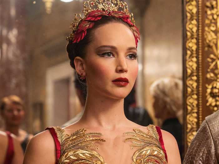 Lawrence’s character in "Red Sparrow" (2018) is a Russian ballerina who becomes a spy.