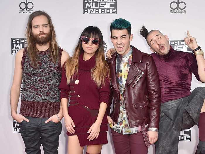 While the Jonas Brothers were on hiatus, Joe formed a band called DNCE. He also dyed part of his hair teal.