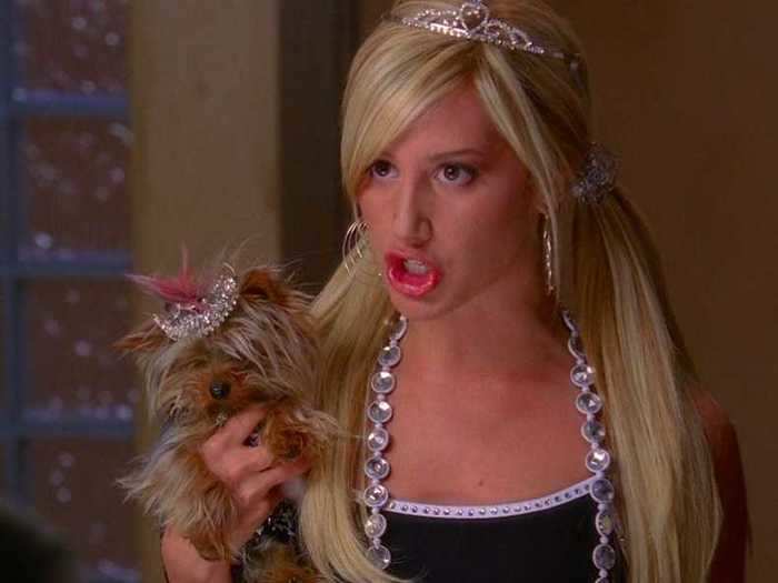 Sharpay coordinates outfits with her dog throughout the film.