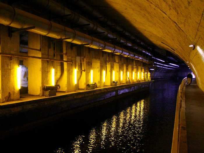 Sections of the base are connected by a nearly 2,000-foot-long deep-water canal.