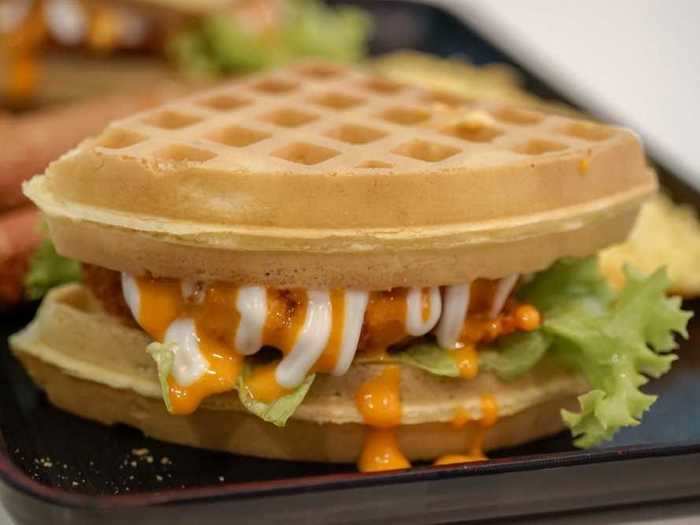 Make a tasty and portable waffle sandwich.