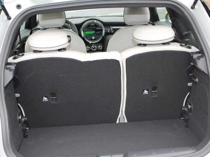 You have to drop the rear seats to have enough space for anything beyond low-key shopping trips. When the rear seats are up, the cargo area is a mere 7.5 cubic feet.