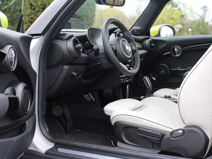 Inside, the MINI Electric combines premium materials with snazzy design. My tester