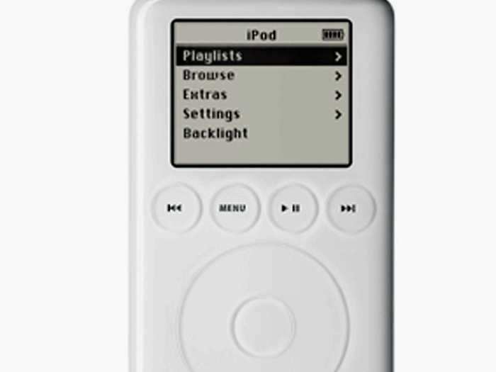 In 2001, the first iPod was released by Apple.