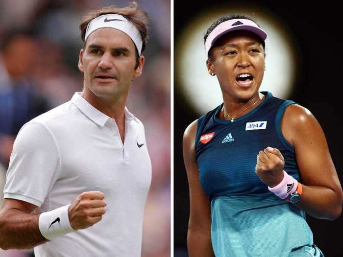 1. Roger Federer and Naomi Osaka — $68.9 million difference in total earnings