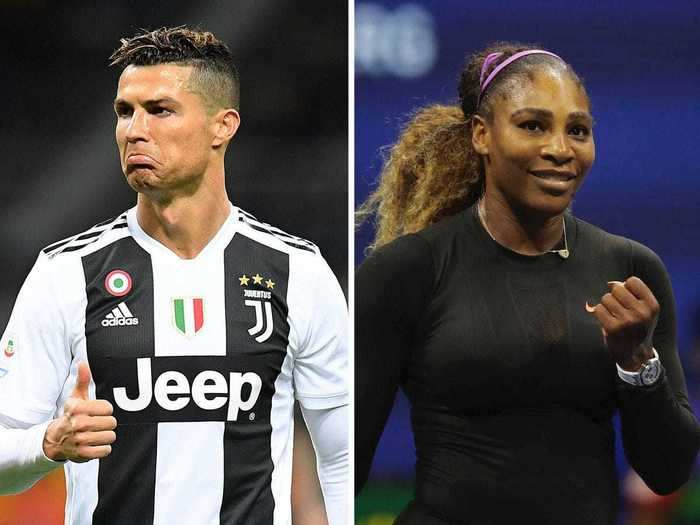 2. Cristiano Ronaldo and Serena Williams — $69 million difference in total earnings