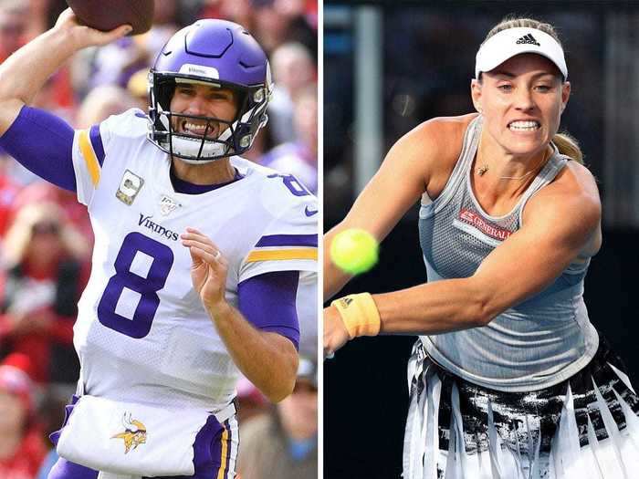 9. Kirk Cousins and Angelique Kerber — $55.2 million difference in total earnings