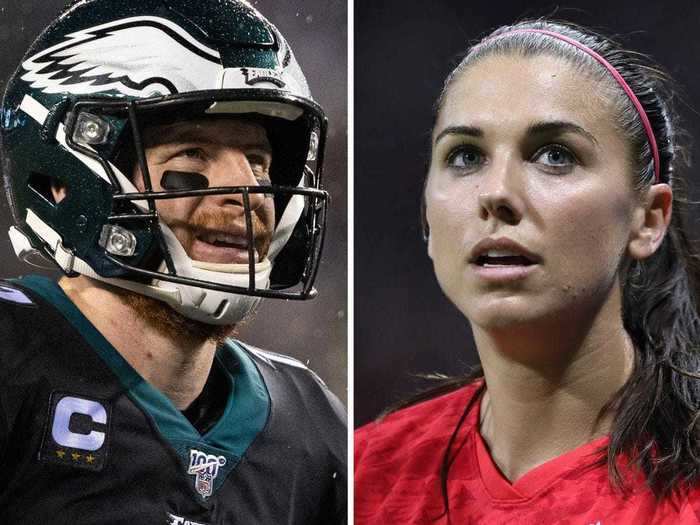 10. Carson Wentz and Alex Morgan — $54.5 million difference in total earnings