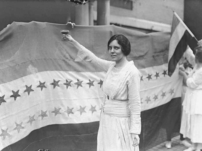 Since alcoholic beverages were still banned under Prohibition, Alice Paul toasted the good news with grape juice.