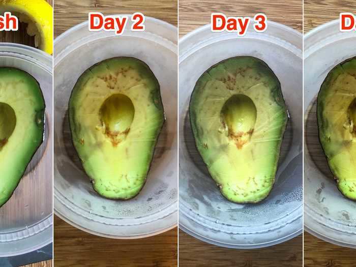 In my opinion, the second-best hack involved brushing the avocado flesh with lemon juice and storing it in a sealed container.