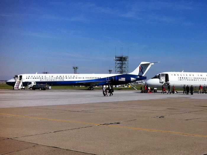 In going up against then-President Obama in 2012, Mitt Romney flew on a McDonnell Douglas MD-80 series aircraft – a type now retired by all US passenger airlines.