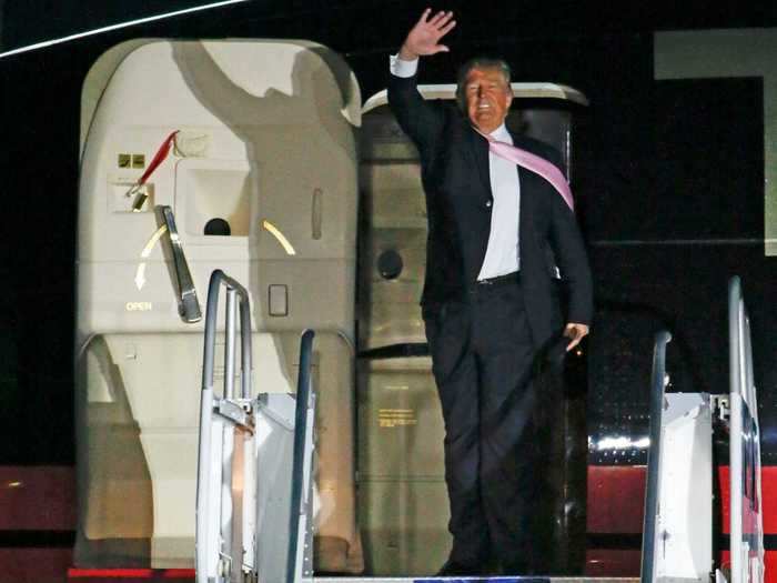 Serving as a backdrop for most of his air-side speeches, the jet bolstered Trump