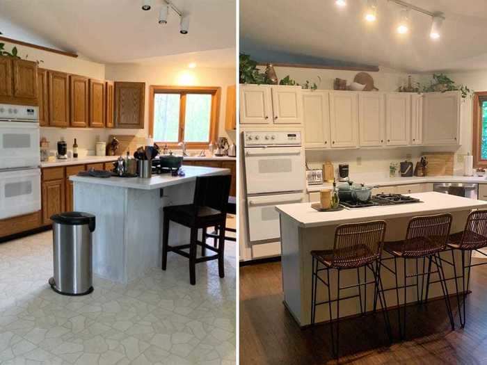 A coat of paint on the cabinets makes all the difference in this kitchen.