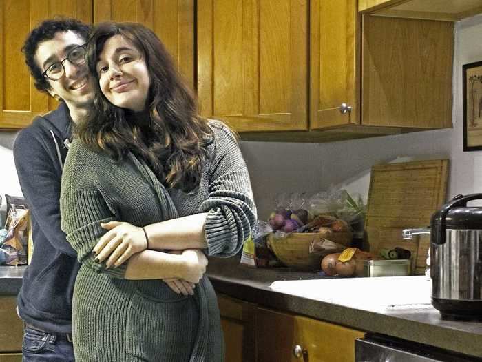 Meghan and her partner often cook together in their home in Somerville in the United States.