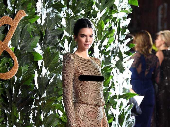 Kendall Jenner opted for a super-sheer gown for the British Fashion Awards in December 2018.