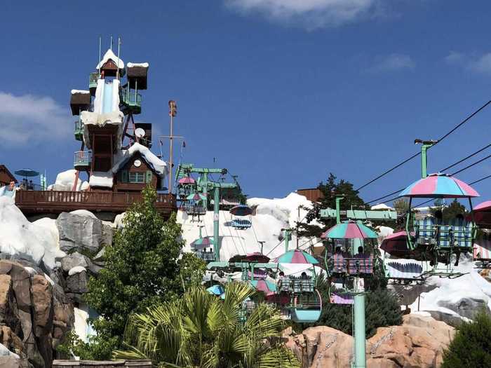 Blizzard Beach has an actual chair lift.