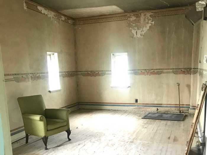 While most of the building is abandoned, the couple is slowly renovating it one space at a time.