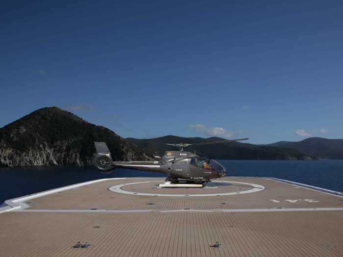 One deck boasts a helipad.