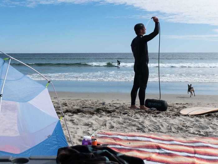 A low-water shower system