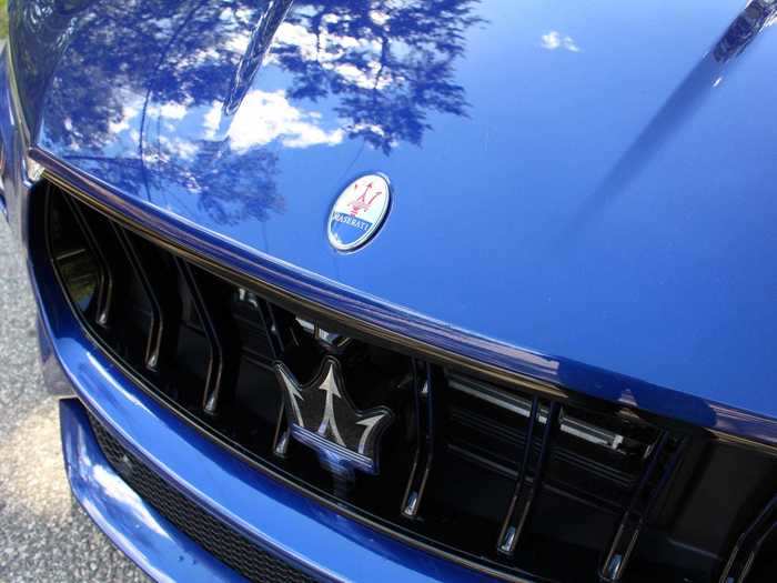 Like Mercedes, Maserati has retained a flush hood ornament, as well as the prominent trident badge, in chrome.