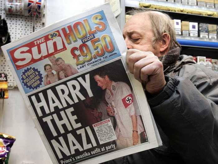 Prince Harry once dressed as a Nazi for a costume party.