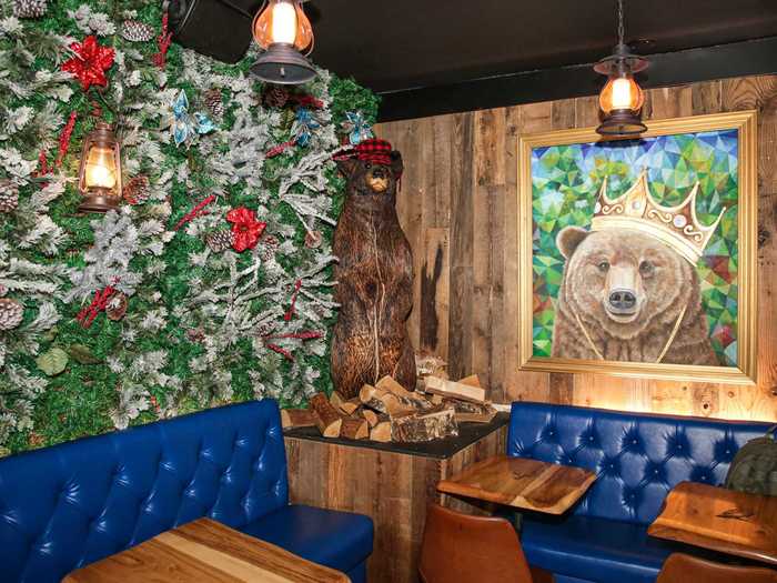 ... and another of The Notorious B.I.G. as a grizzly bear hanging on the walls.