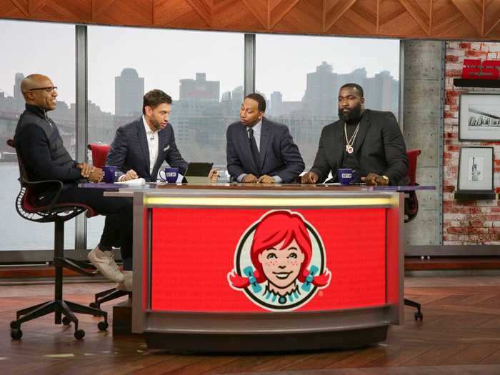 Towards the end of the hour, the one and only Stephen A. Smith joined Williams, Perkins, and Greeny behind the desk.