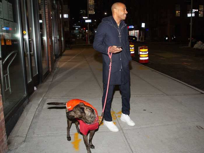 He started his day by walking his dog, Denzel Washington, well before the sun rose over New York City.