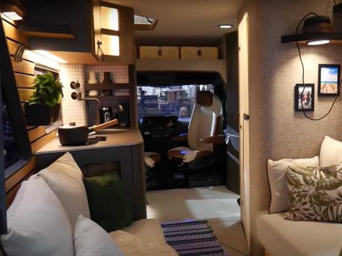 The van has been curated by professional interior designers, so it feels like a modern apartment.