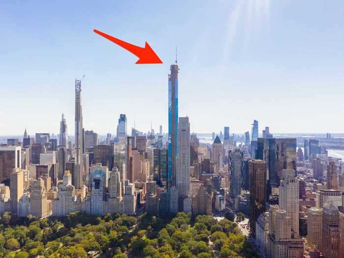 Central Park Tower, a 1,550-foot luxury condo tower in New York City, is the world